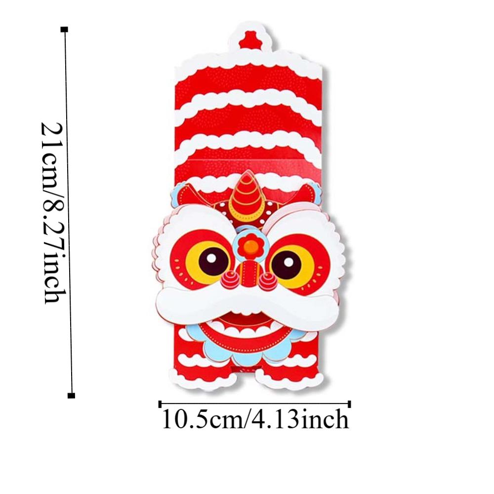 6pcs Traditional Scratch Card Money Bag Hongbao Red Pocket  Lunar New Year Gifts