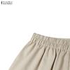 ZANZEA Faldas de verano sueltas con cintura elástica informal para mujer