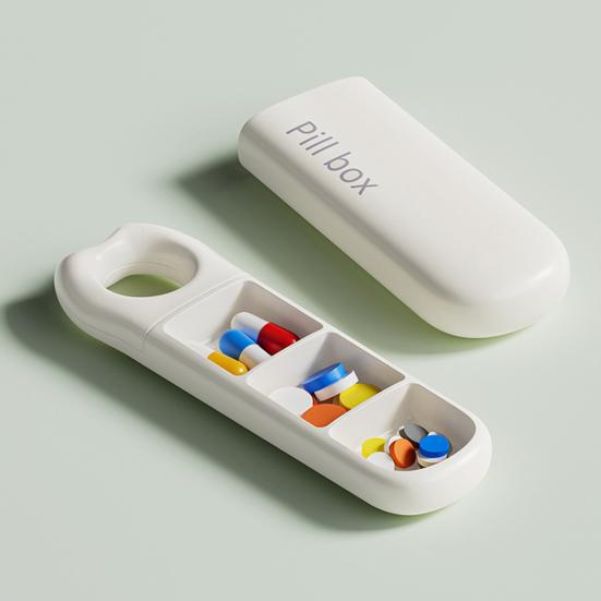 Pillendose Wasserdicht Schnappverschluss 3 Fächer Staubdicht Pillenbehälter Tragbar Handtasche Pillen Organizer