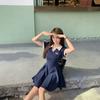 MR Practice Short-sleeved Polo Collar Dress Women's Summer Waist A Word Thin Belly Cover Skirt Explosion