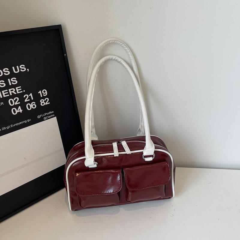 New Ladies Pillow Shaped Fashion Single Shoulder Bag Semi-Circle Bright Surface Casual Women's Bag