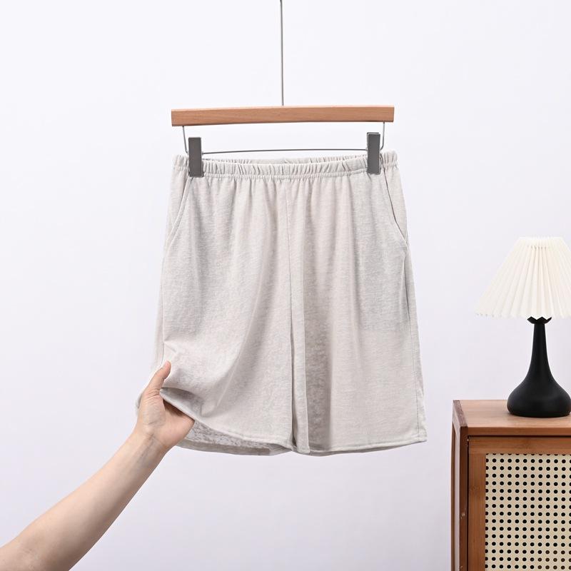 New High-waisted Wide-leg Short Pants for Women, Suitable for Summer As Outerwear, Comfortable Casual Loose-fit Plus-size Pajama Pants