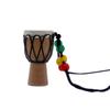 IRIN Handmade Dejembe African Drum Necklace Jewelry Percussion Instrument Accessories Wood Color with Black Wire