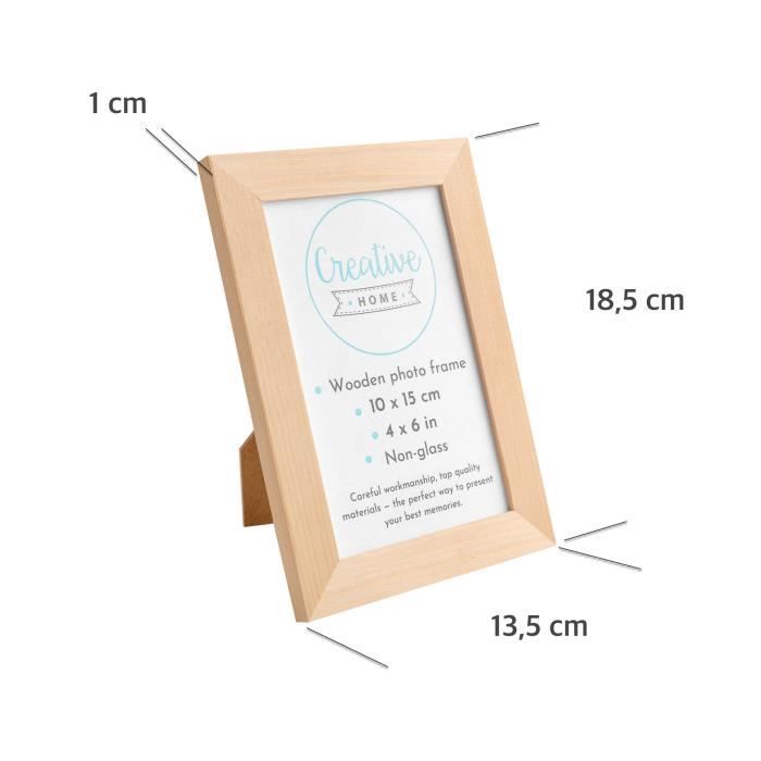 Photo Frame - Creative Home - 10x15cm - Natural Pine Wood - Unpainted - Wall-mounted
