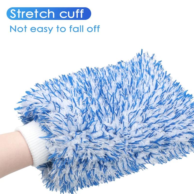 Plush Car Wash Mitt Microfiber Thick Car Cleaning Mitts Auto Wash Accessories Car Cleaning Tools
