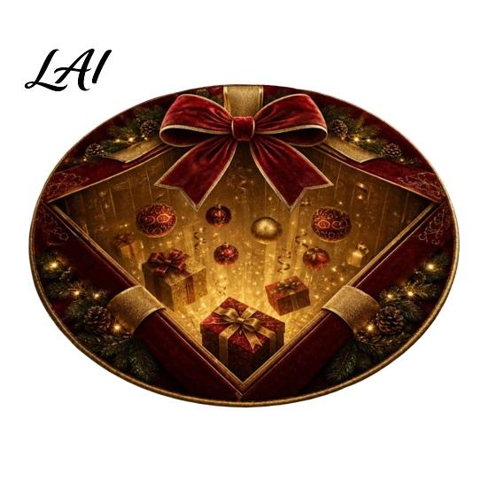 Christmas Gift for Family 3D Rug Optical Illusion Area Floor Mat Santa Claus Reindeer Bedroom Tree Pad Nutcracker Decorative Welcome Doormat Living