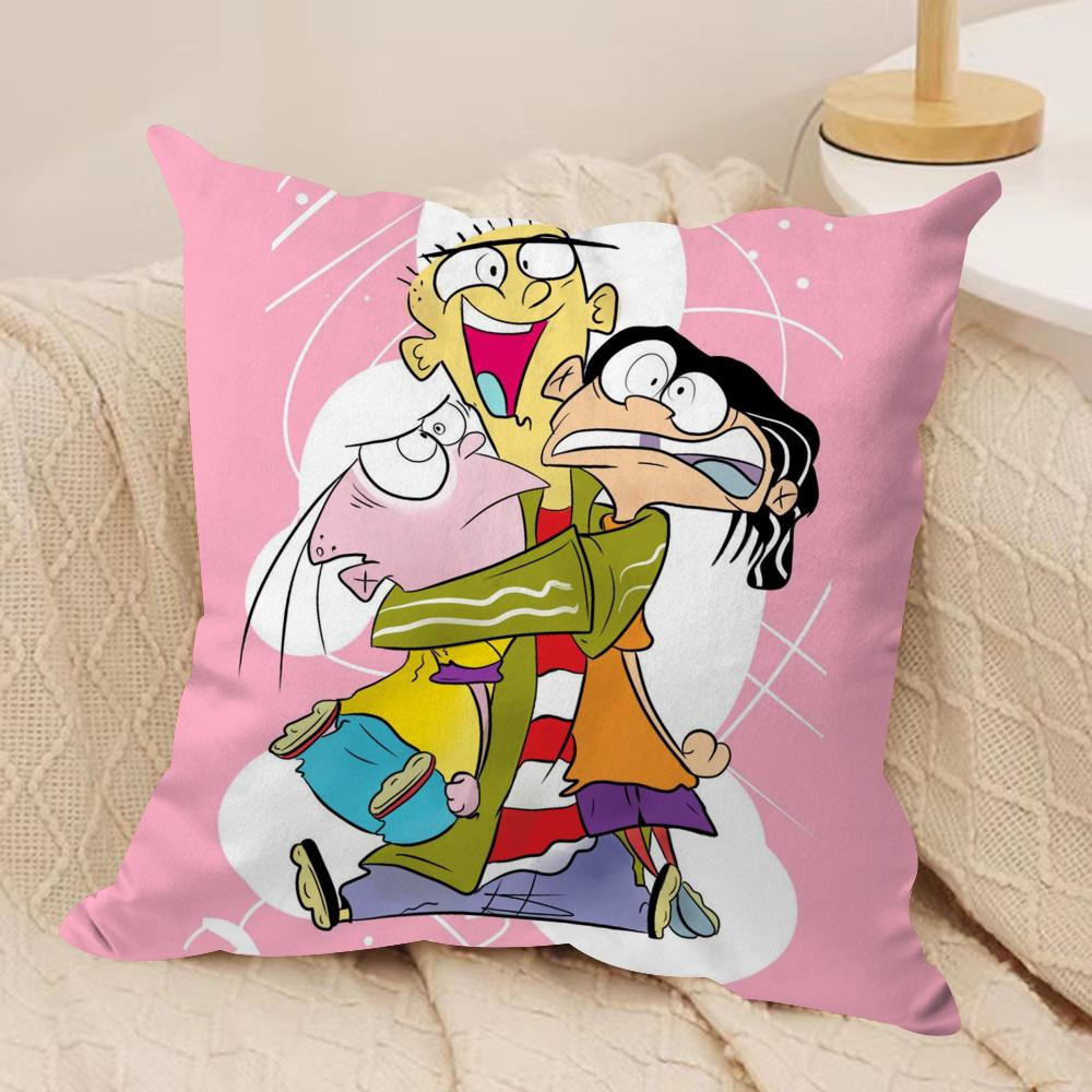 E-Ed Edd N Eddy Cushion Cover Silky Short Plush Double-Sided Printed Pillow Case for Sofa All Seasons Home Decor Gift