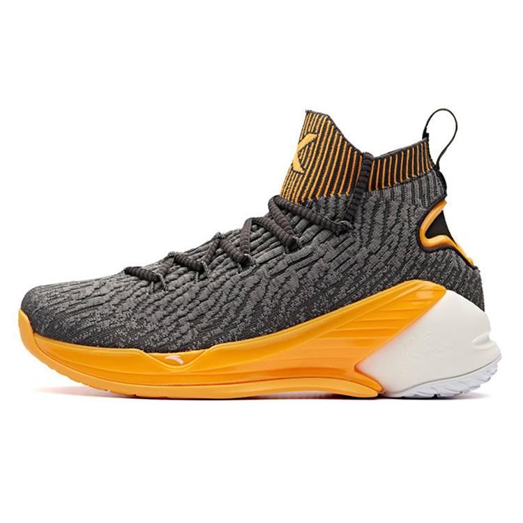 

new Anta KT4 High top Performance Basketball Shoes Men s Gray Yellow 40