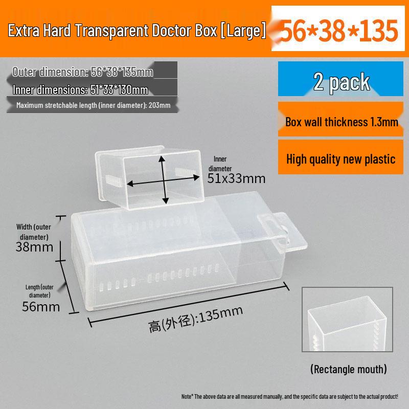Rectangular Tap Drill Bit and Milling Cutter Storage Box - Transparent Plastic Telescopic Case for Machine Tool Accessories