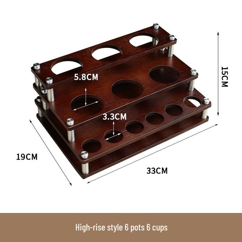 

Подставка для винных бокалов из черного ореха - Креативное хранение ликера и держатель для рюмок, Органайзер для бокалов в стиле хай-райз Black Walnut Color