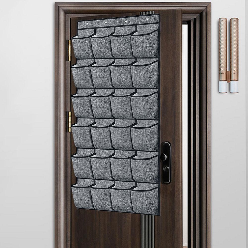 24 Pockets Hanging Shoe Organizer with 4 Hooks Hanging Shoe Storage Bag Over The Door Shoe Rack for Closet Bedroom Bathroom