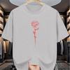 Herren Sommer Kurzarm Rundhals T-Shirt - Lässiges Sportswear Layering Basic Shirt, Geometrischer Rosenprint,