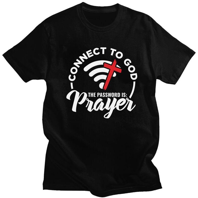 

Custom Connect To God The Password Is Prayer T Shirts Men Pure Cotton Tees Tshirts Short Sleeve T-shirt Clothes - Men s Summe... S разноцветный