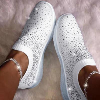 Women Flat Crystals Sneakers Breathable Casual Shoes Sport Shoes Outdoors