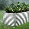 Galvanized Raised Garden Bed, 2400 x 1200 x 860 mm, Rectangular Metal Planter Box Kit Outdoor, Bottomless Planting Box with Gloves, Rustproof