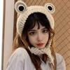 Children Autumn Cartoon Frog Big Eyes Cap Knited Fashion Headband Frog Cap