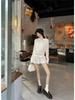 Korean Lace Ruffle Hooded Sweatshirt Dress - Sheer Long Sleeve, Spring 2026
