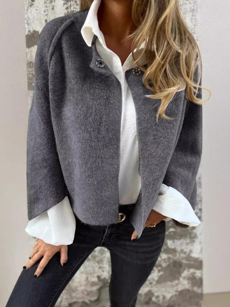 Lockerer Langarm-Kaschmir-Mantel Herbst Winter Jacke