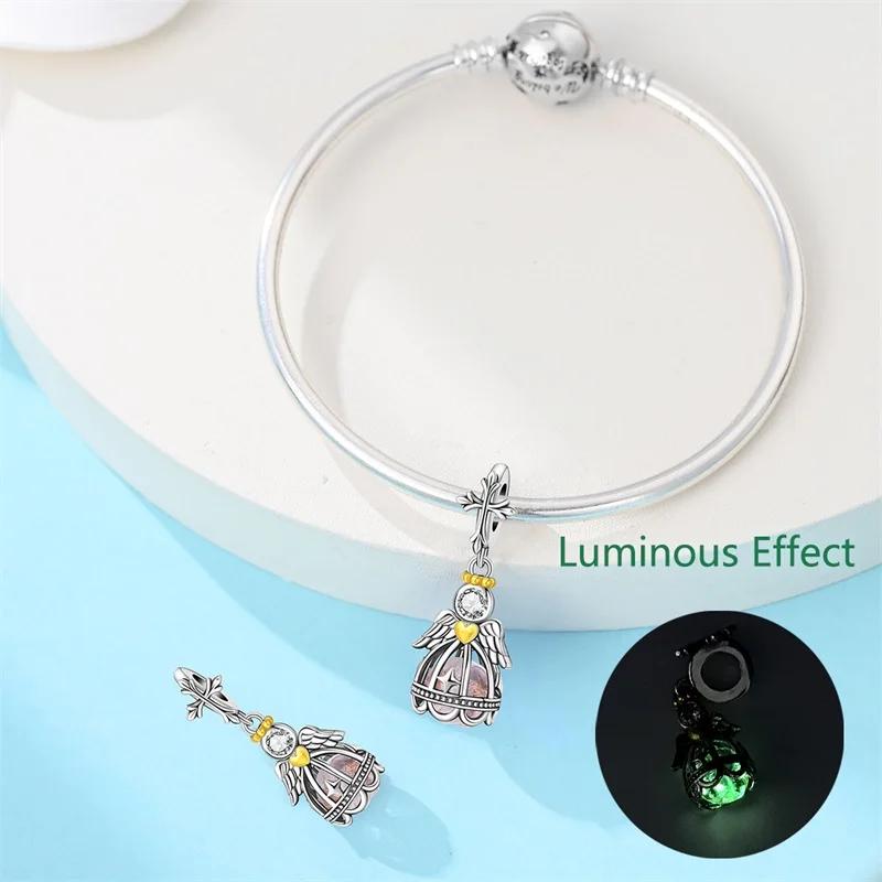 Charm Bead Components Authentic Original Copper Metal Plated Angel Pendant Bead Component Bead Components Compatible With Bracelet High Quality Fine