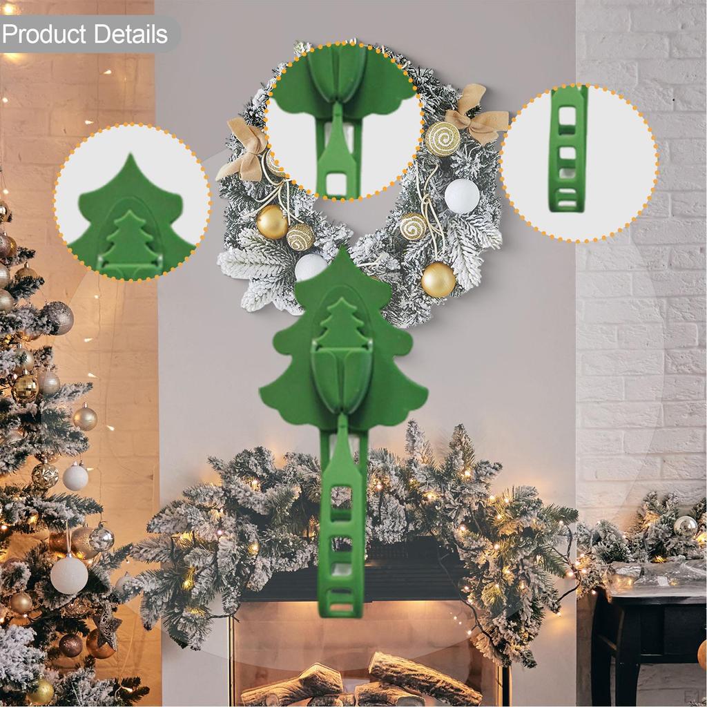 12 Pieces Christmas Garland Hangers Wreath Ties Stocking Holders Adjustable for Porch