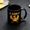 Chickens Pun Sarcastic Ceramic Coffee Cup, Funny Caw-F Chicken Coffee Mug 11 Oz, Crazy Rooster Humor Accent Cup Gift For Friends
