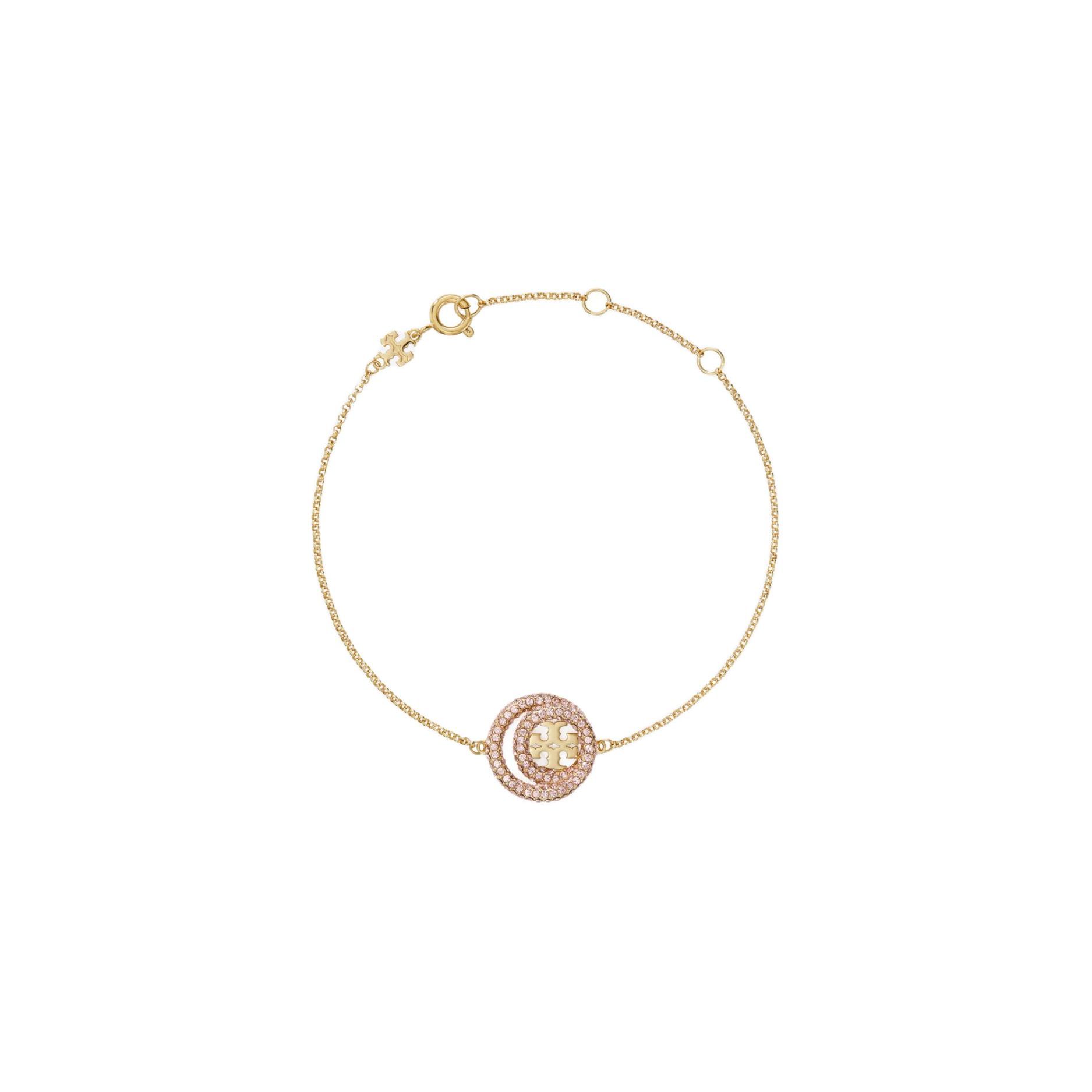Tory Burch Solid Design Brass Glass Bracelet Women bracelets Gold 157227-500 F,Gold