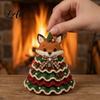 DIY Yarn Knitting Projects Animal Christmas Tree Crochet Kit Highland Cow Cute Handmade Holiday Ornament Dachshund Cat Crafting Kit for Beginners,