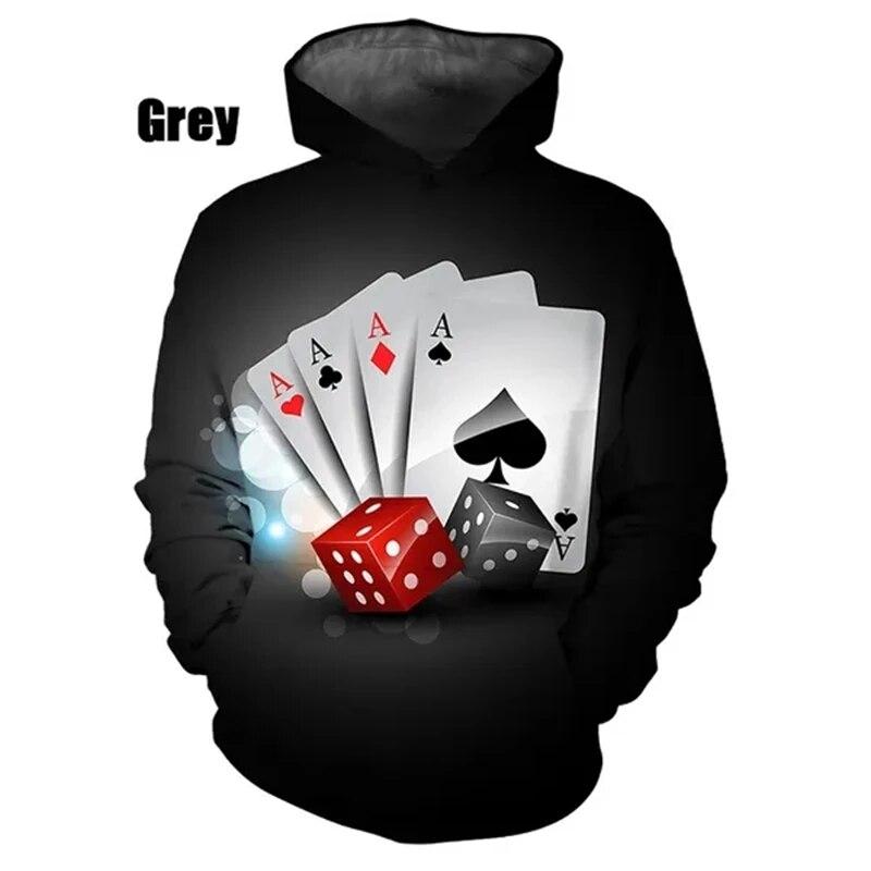 Fashion 3D Poker Hoodie Sweatshirts Men Women Clothing Tops Casual Long Sleeve Pullover Print Streetwear Hoodies