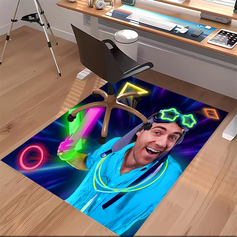 1pc Danny Go Print Area Rug - Soft, Washable Non-Slip Indoor Mat for Office Chairs, Living Room, Home Office Decorative Rug