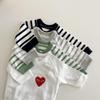 Infant Long-Sleeve Snap Crotch Bodysuit Pajamas with Oblique Placket