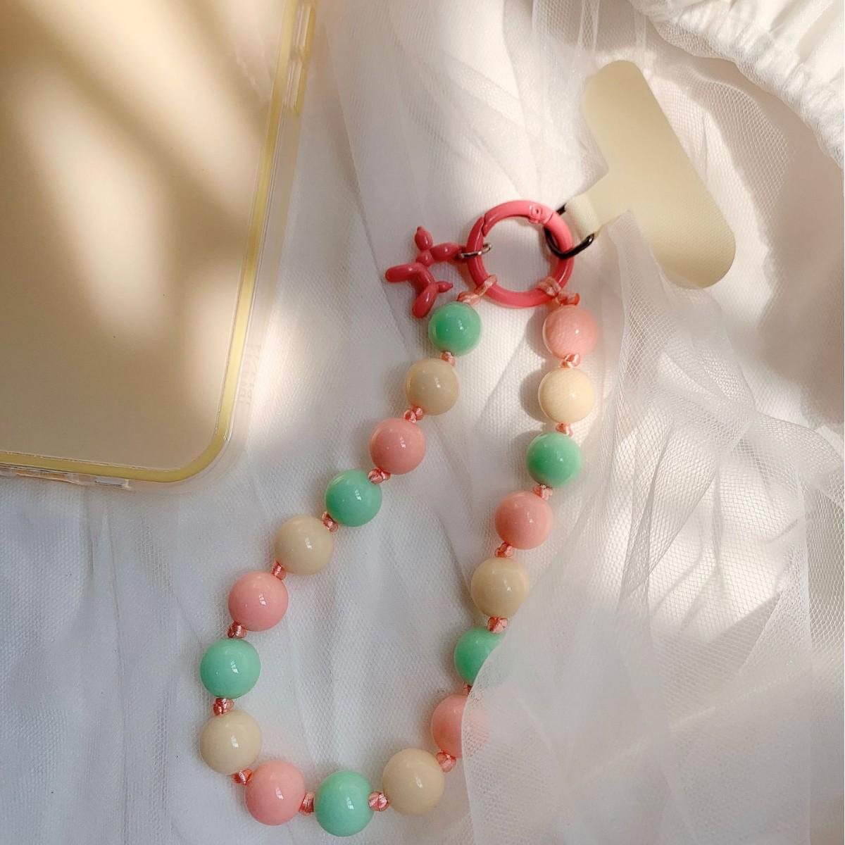 Ins-Style Dopamine Spring Keychain: Fresh & Cute Phone, Earphone Holder, Anti-Lost Pendant
