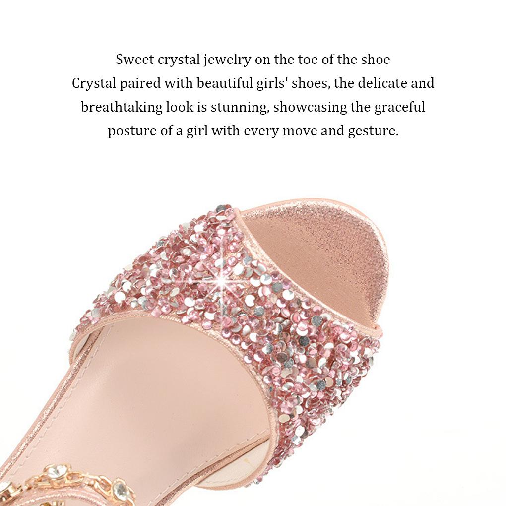 Girls Ballerina Glitter Shoes Children Ballet Wedges Party Shoe Carnival Christmas Sandals with Shoelace Stage