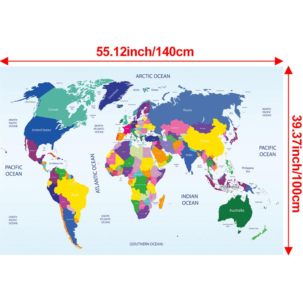 The World Map Decorative Poster Spray Canvas Painting Wall Art Decor School Supplies Living Room Home Decoration