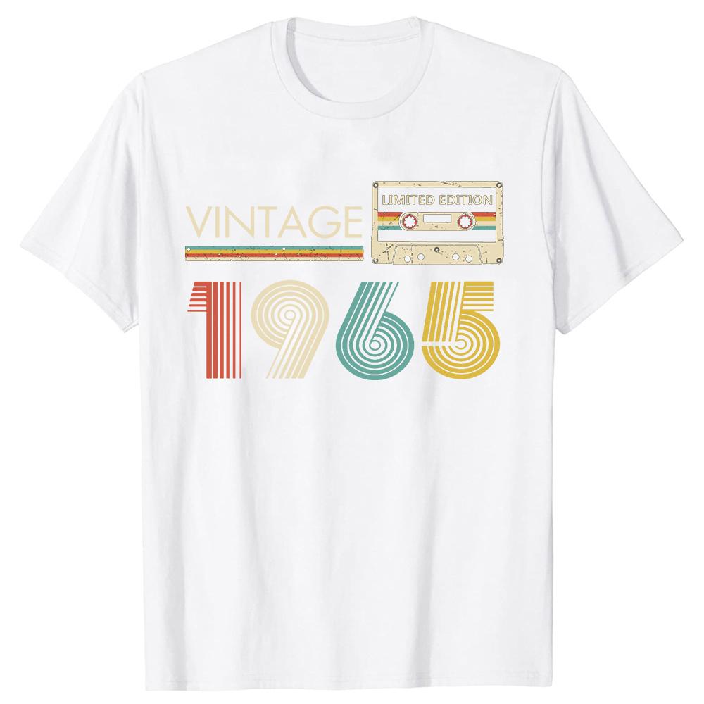 Cassette Vintage 1965 59th 59 Years Old Birthday Party Men T Shirts Limited Edition Retro Graphic Tee Cotton Classic T-shirts