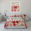 Christmas Plaid Floral Design Bedding Duvet Cover Set Duvet Cover Pillowcases  (1*Duvet Cover 2*Pillowcases, without duvet insert)