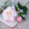 1Pc  Artificial Flower Realistic Easy Care 2-head No Fade Peony Fake Flower for Wedding