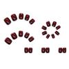 Burgundy Glitter Press-On Nails - Removable Pure Desire Nail Art Patches, Internet Celebrity Style, Simple Short Nails.