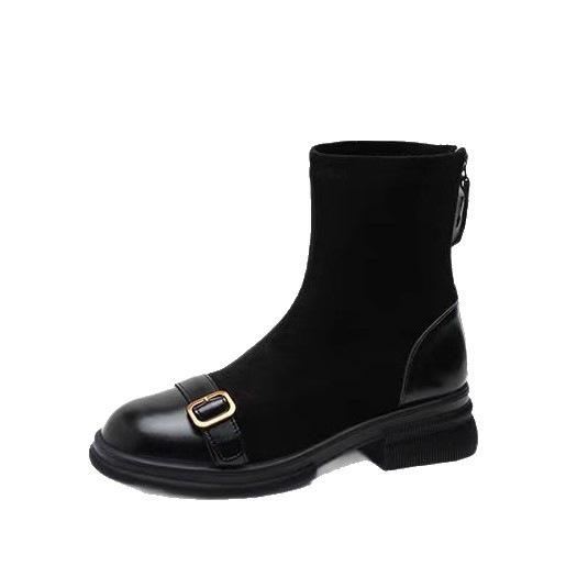 High Heel Women's British Style Women's Boots 2025 Autumn New Fashion Temperament Socks Boots Elastic Skinny Martin Boots Women