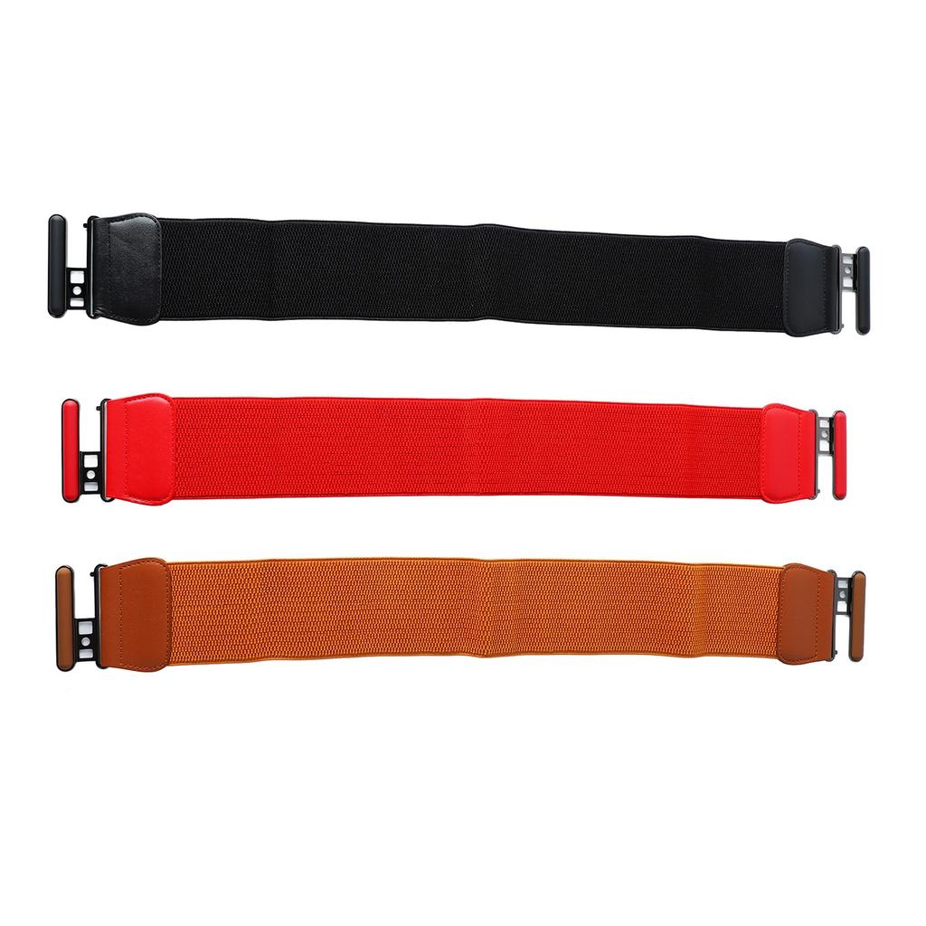 3pcs Women Stretch Belt Elastic Super Wide Stretch Waist Belt with Metal Buckle for Women Coat