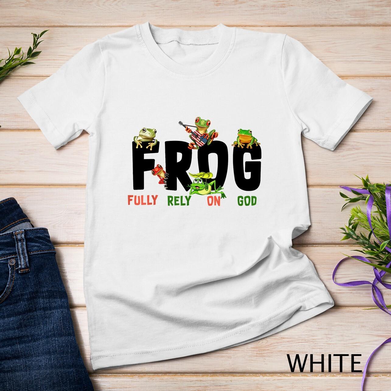 Frog fully rely on God Unisex T-Shirt Mens Womens Tees Top S