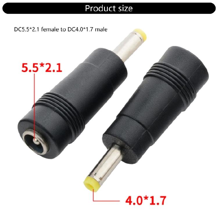 Czarny Adapter Ładowania Zasilacz Konwerter DC5521 na DC4017 Złącze żeńskie na męskie