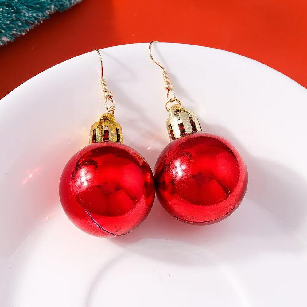 Cross-Border Christmas Light Bulb Geometric Earrings