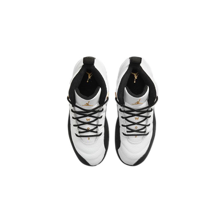Air Jordan 12 Retro PS Royalty Kids Sneakers White Black Metallic-Gold 151186-170