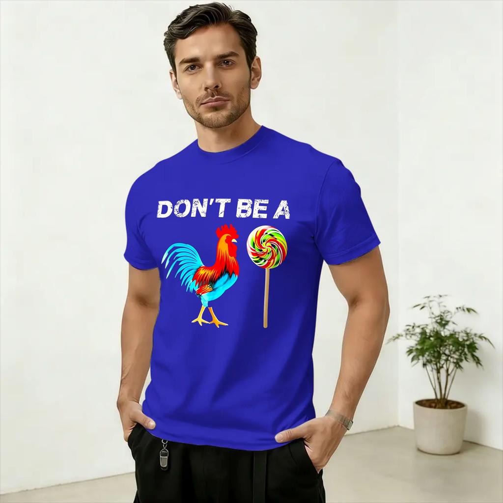 Funny Rooster Pattern Unisex T Shirt Novelty Tees Short Sleeve Crewneck TShirt 100 Cotton Printed Clothes