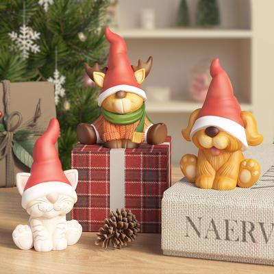 3D Christmas Love Dwarf Candle Silicone Mold DIY Christmas Deer Animal Gypsum Epoxy Resin Mold Holiday Craft Gift Accessories