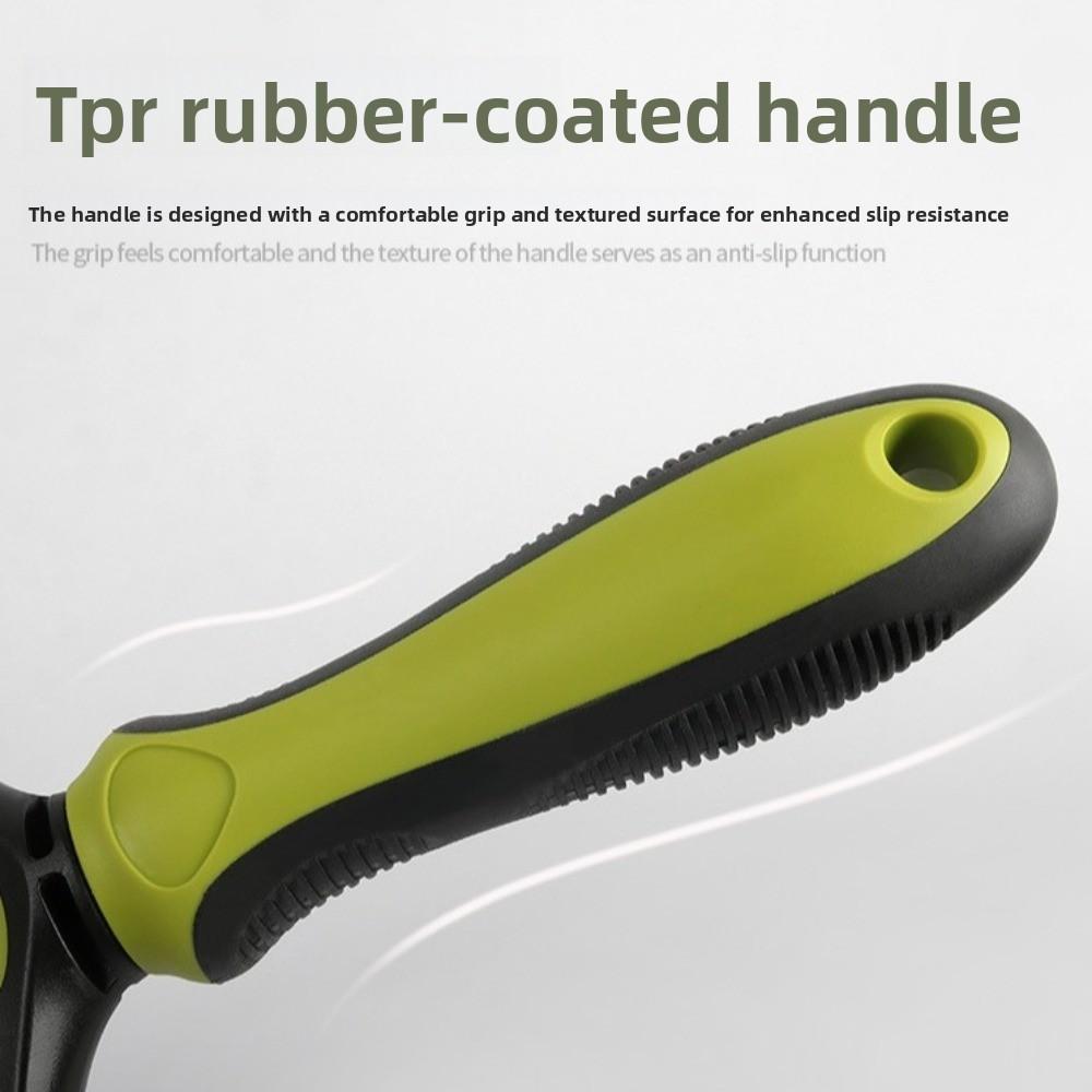 Multi-functional Dog Deshedding Brush Stainless Steel Blade Effective Cat Hair Remover Anti-slip TPR Handle Puppy Cat Comb