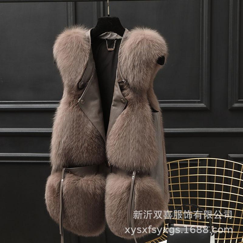 Autumn and winter new imitation fox fur vest women's fashion casual vest fur vest