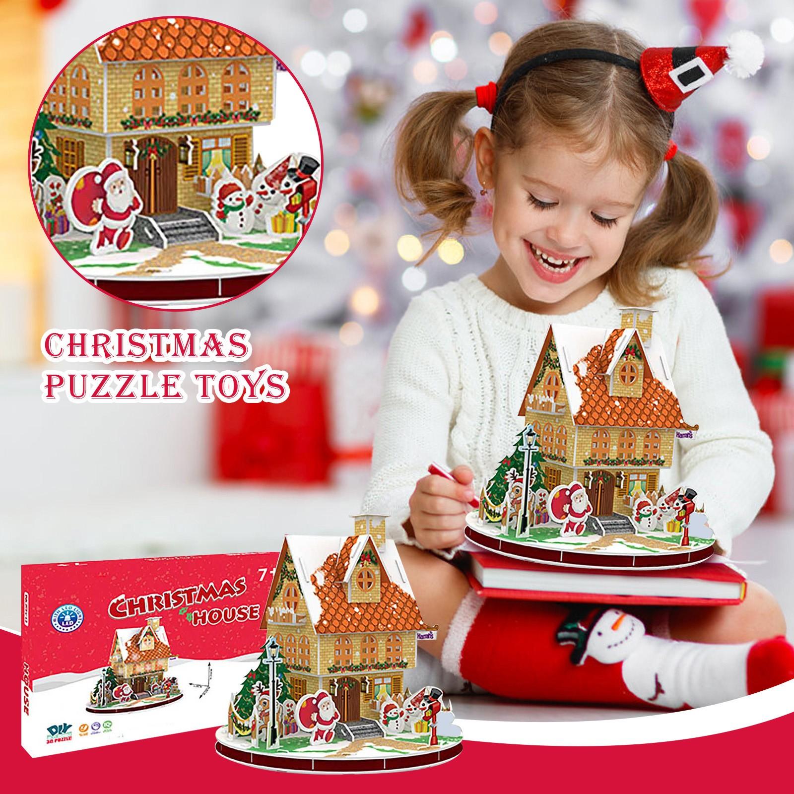 

1 набор развивающих игрушек для детей, рождественские чулки, 3D, рождественская 3D-головоломка «Рождественский домик» One Size