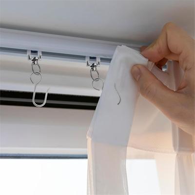 30 Pack Ceiling Curtain Rollers with Mute Wheel Curtain Rail Pulleys Runners Sliding Track Gliders Ceiling Mounted Rail