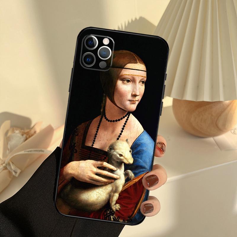 Leonardo da Vinci Mona Lisa Art Case For iPhone 11 12 13 14 15 16 Pro Max Cover For iPhone 13 12 Mini XR X XS Max Plus